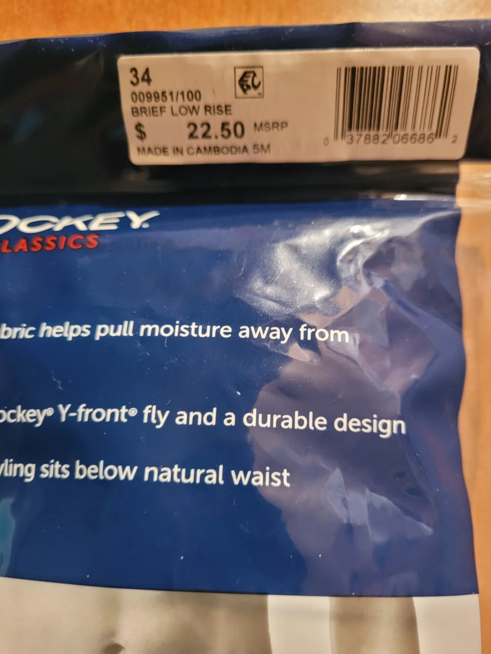Jockey Classics Men’s White Low-Rise Briefs – 3-Pack Size 34 New